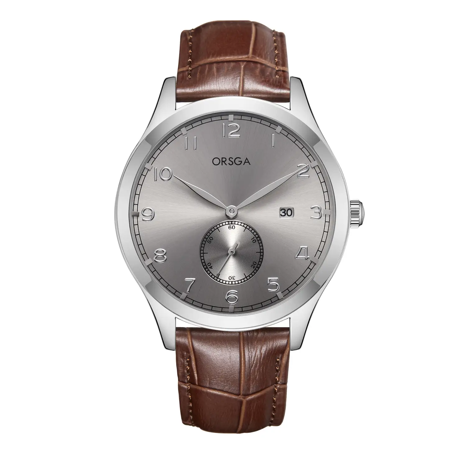 ORSGA Men's Digital Quartz Business Watch Silver Dial - Image 7