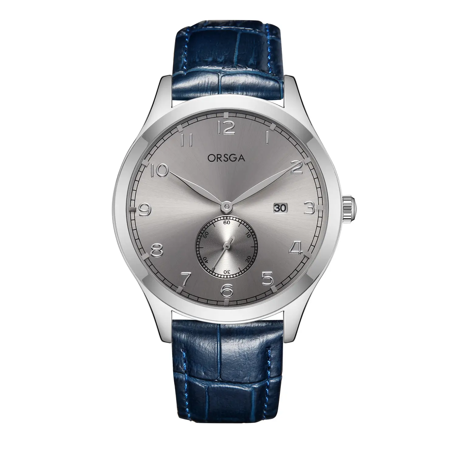 ORSGA Men's Digital Quartz Business Watch Silver Dial - Image 8