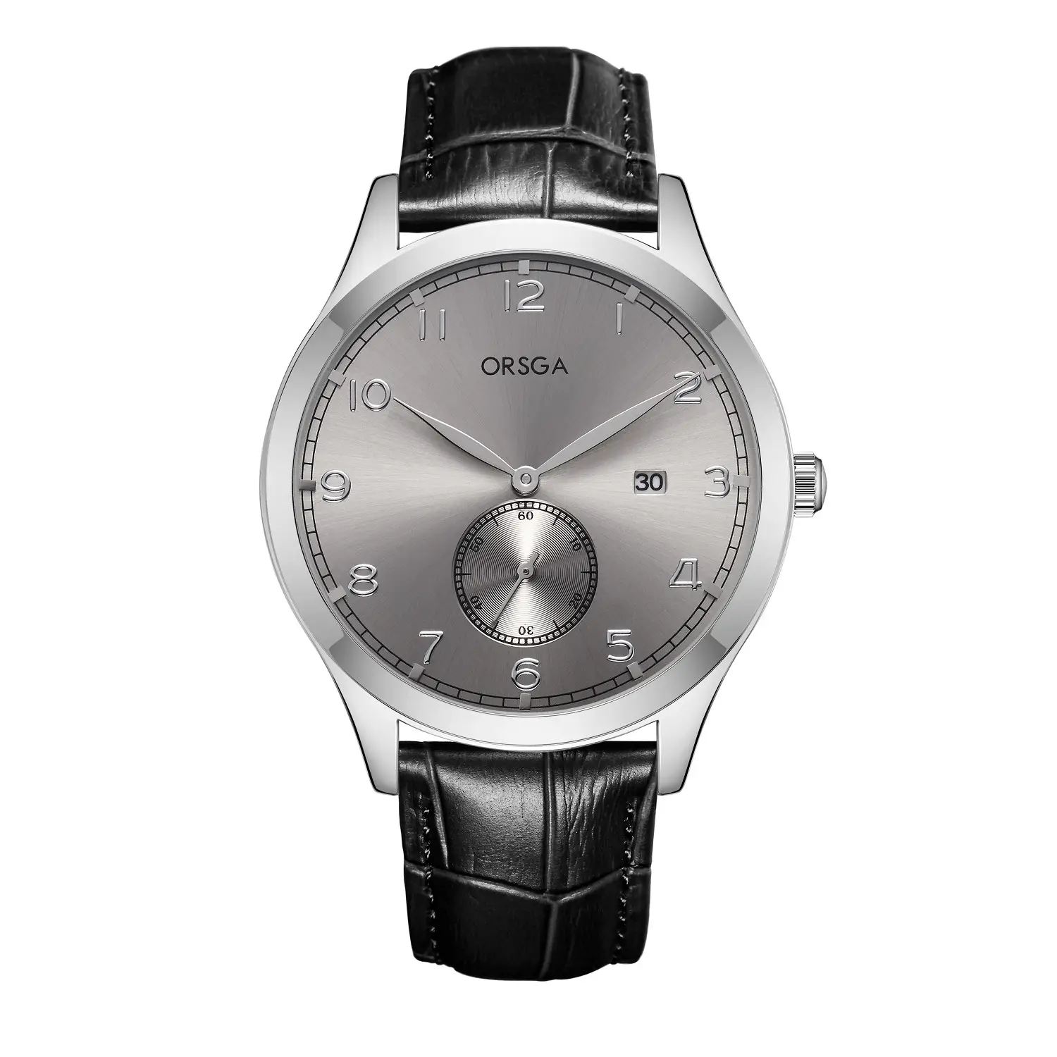 ORSGA Men's Digital Quartz Business Watch Silver Dial - Image 9