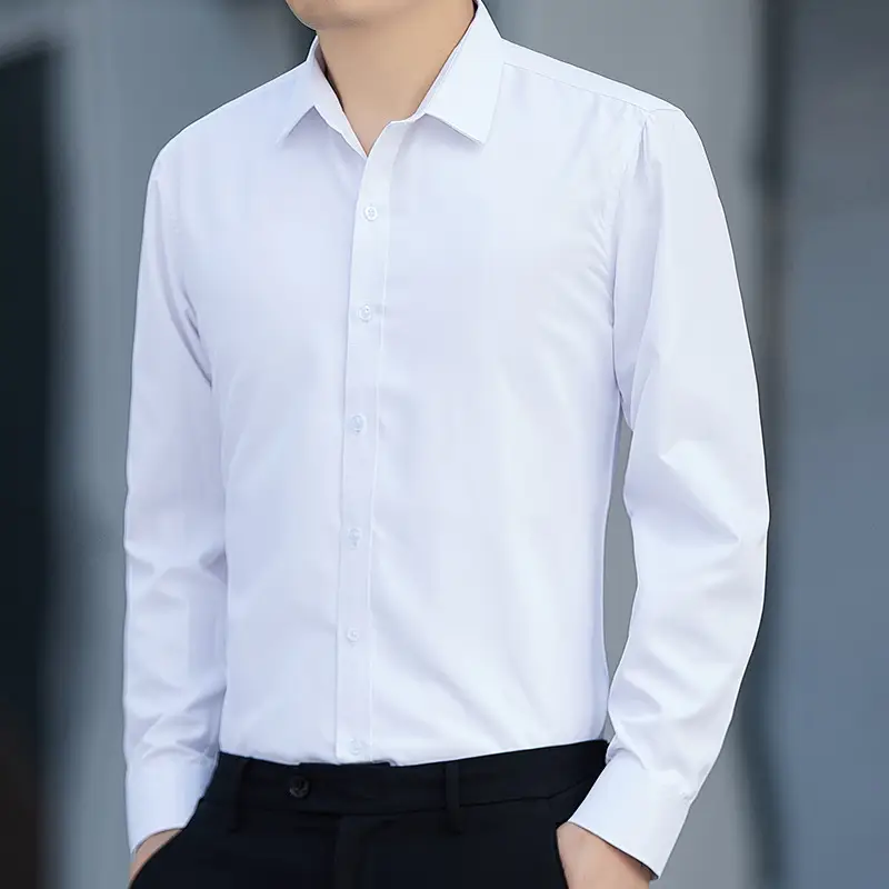 Men's Blue Slim Fit Business Shirt Spring Autumn — feature 32