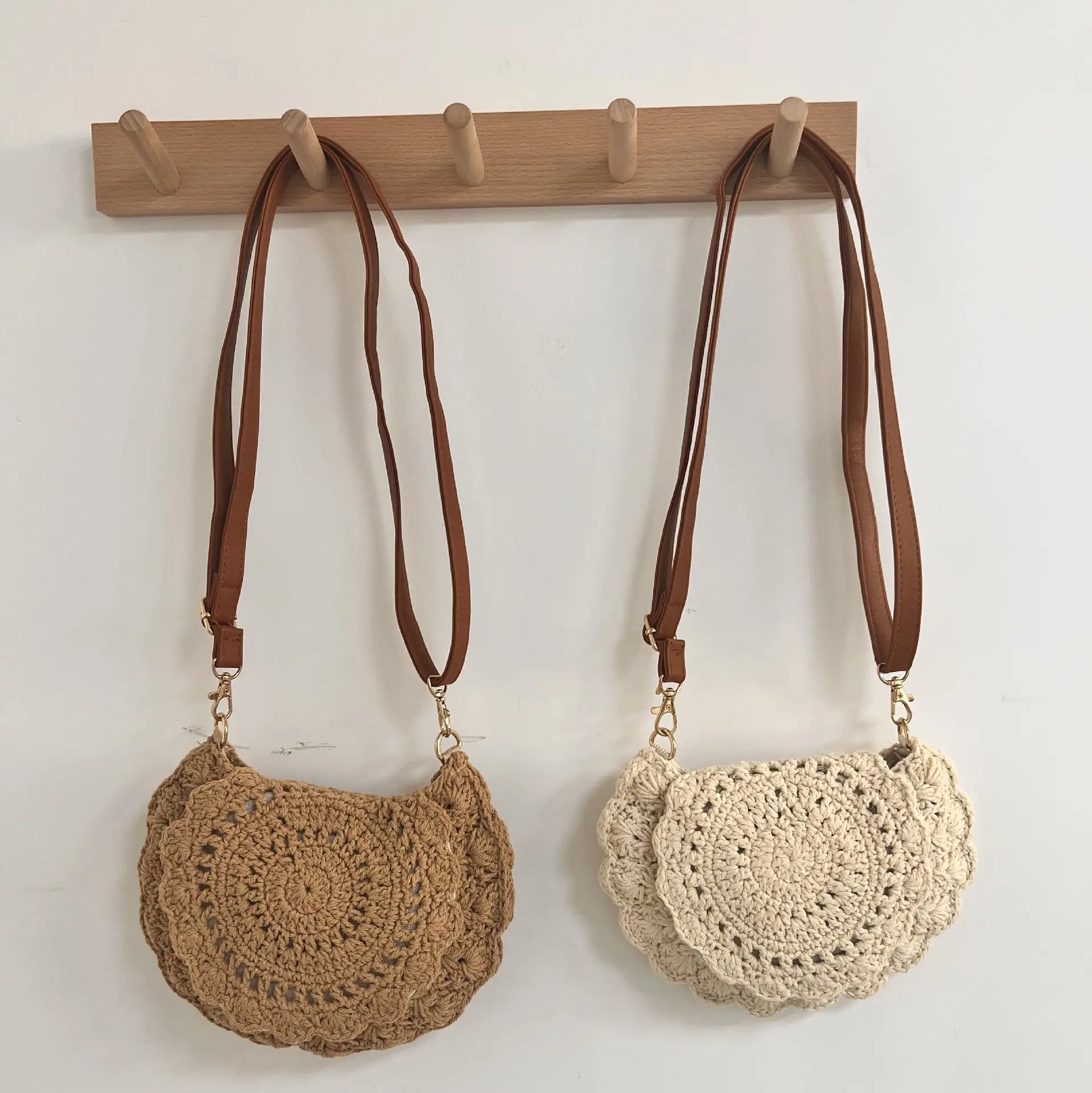 Hollow Crossbody Bag for Women Cotton Lace Shoulder
