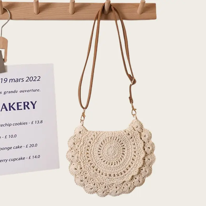 Hollow Crossbody Bag for Women Cotton Lace Shoulder