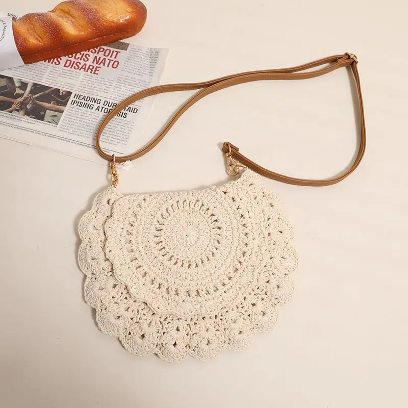 Hollow Crossbody Bag for Women Cotton Lace Shoulder