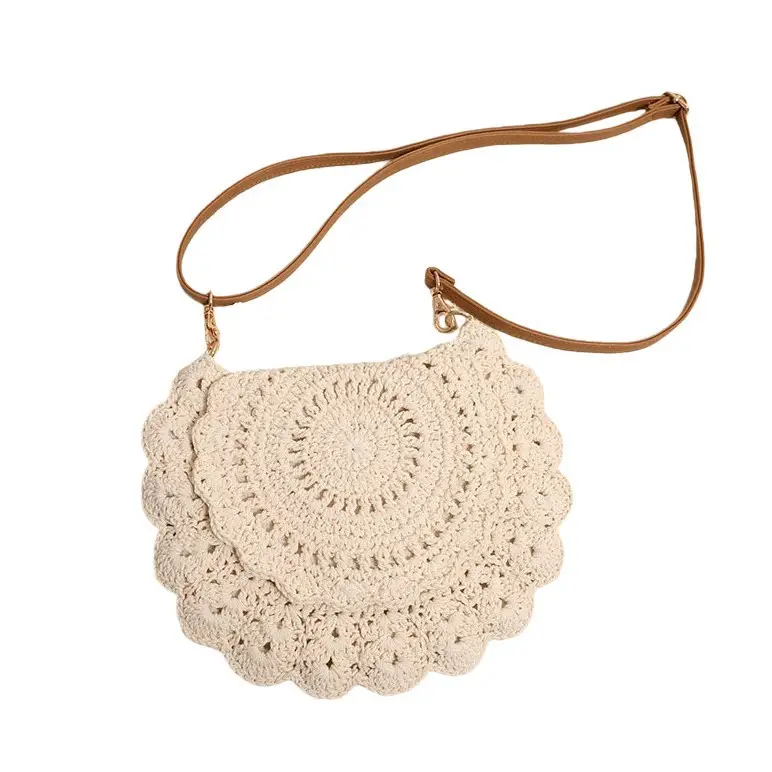 Hollow Crossbody Bag for Women Cotton Lace Shoulder