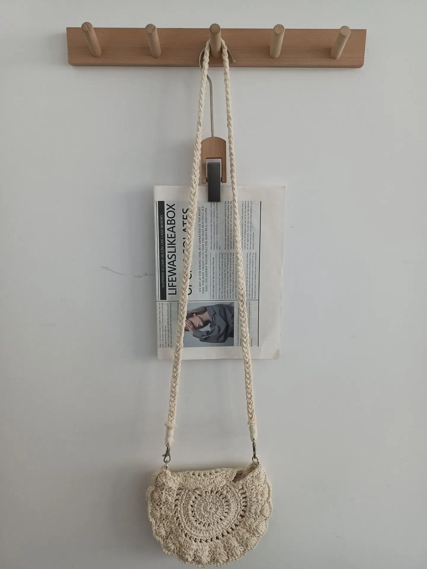 Hollow Crossbody Bag for Women Cotton Lace Shoulder — feature 4