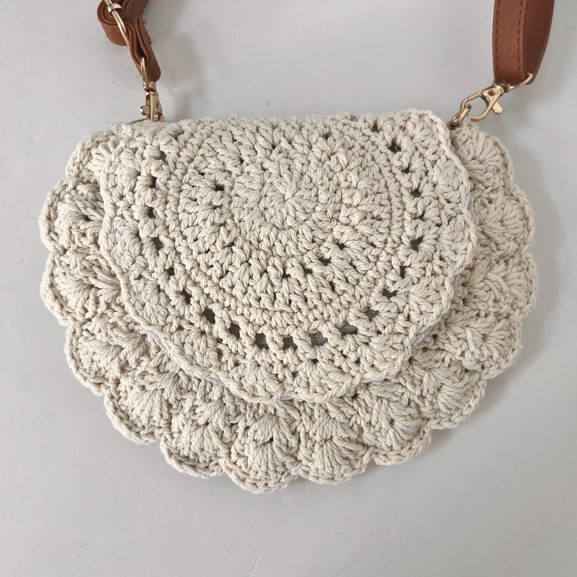 Hollow Crossbody Bag for Women Cotton Lace Shoulder — feature 5