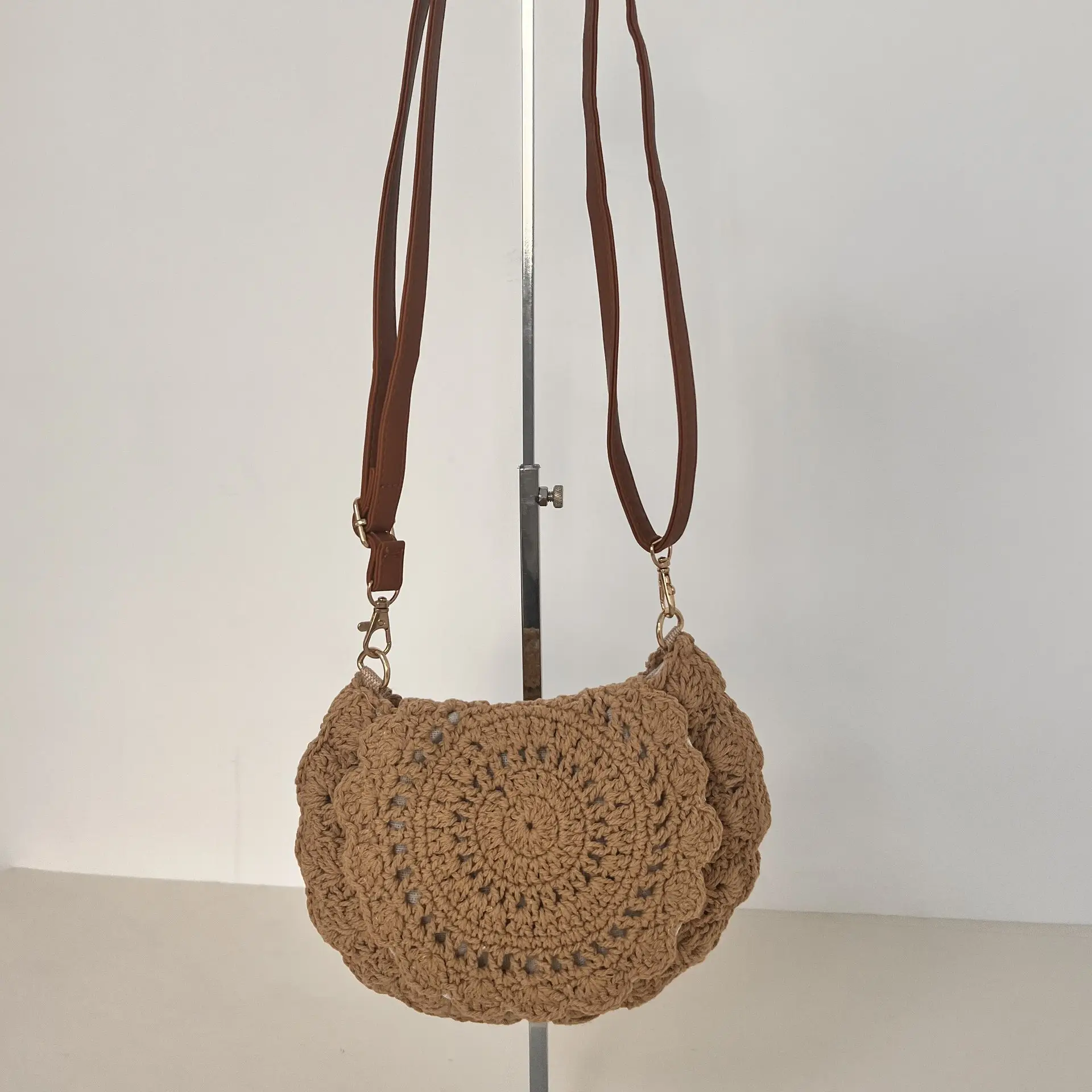 Hollow Crossbody Bag for Women Cotton Lace Shoulder