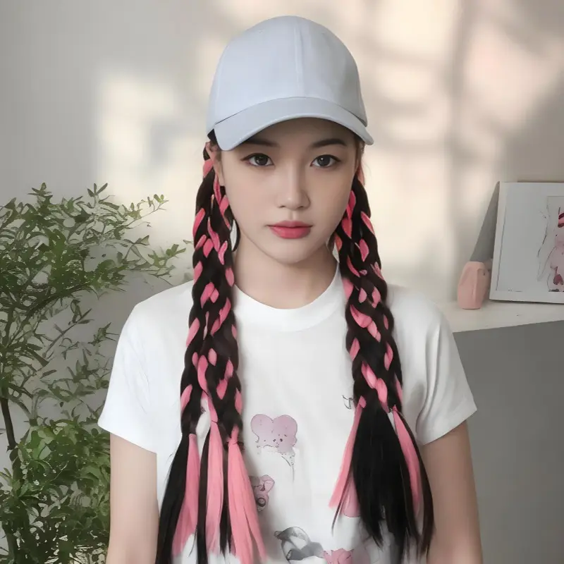 Female Chemical Fiber Long Hair Boxing Braid Hat Wig - Image 4