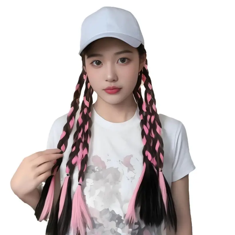 Female Chemical Fiber Long Hair Boxing Braid Hat Wig - Image 5