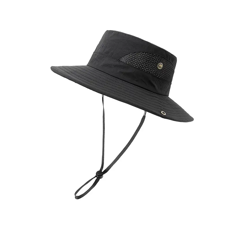 Men Sunhat with Waterproof Fisherman Cap White Black - Image 10