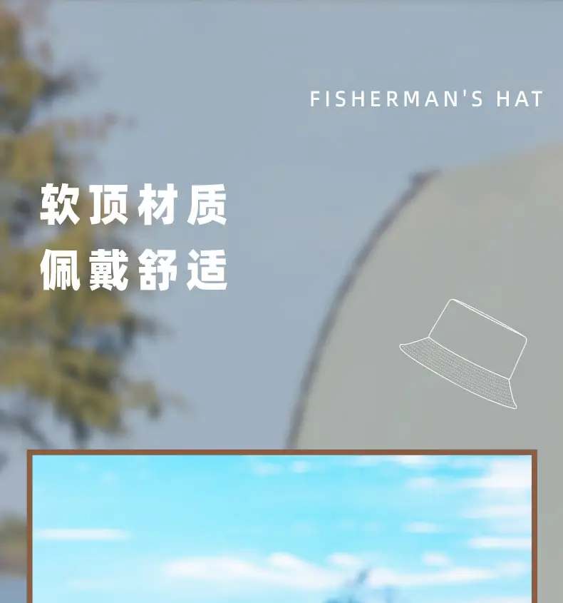 Men Sunhat with Waterproof Fisherman Cap White Black — feature 11