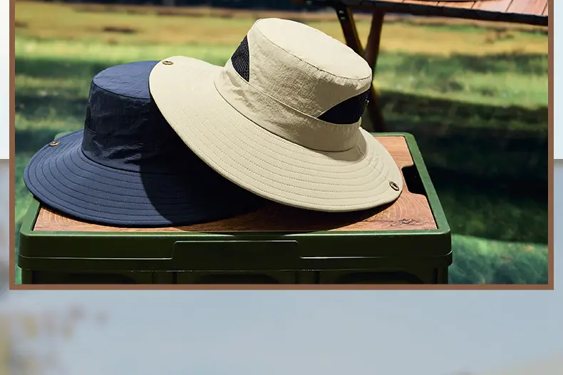 Men Sunhat with Waterproof Fisherman Cap White Black — feature 17