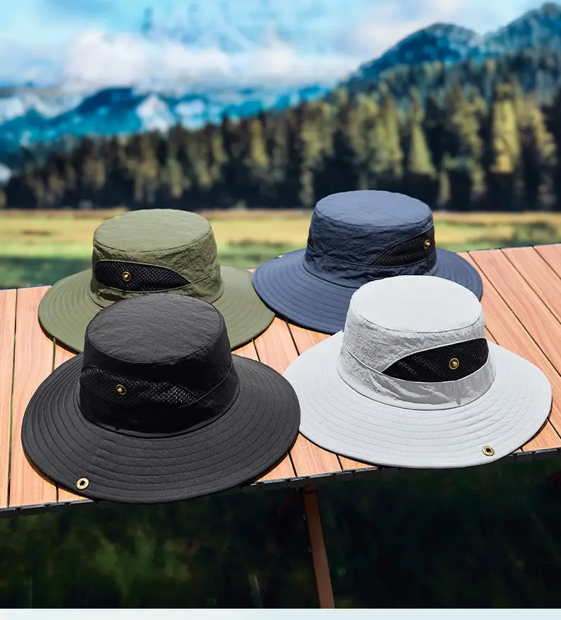 Men Sunhat with Waterproof Fisherman Cap White Black — feature 19