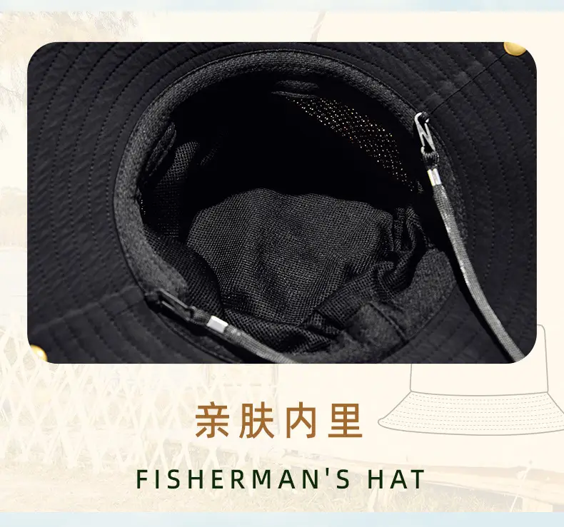 Men Sunhat with Waterproof Fisherman Cap White Black — feature 31