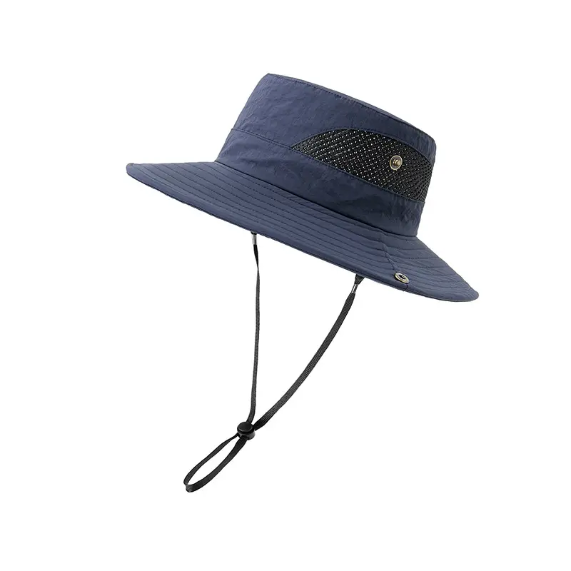 Men Sunhat with Waterproof Fisherman Cap White Black - Image 2