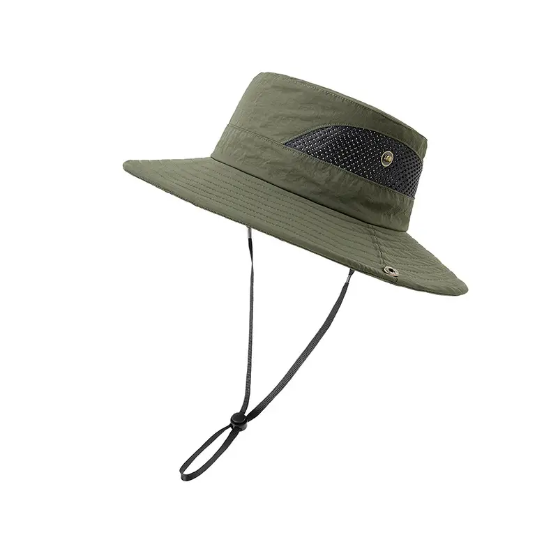 Men Sunhat with Waterproof Fisherman Cap White Black - Image 4