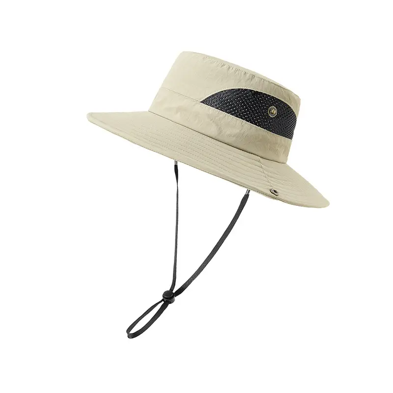 Men Sunhat with Waterproof Fisherman Cap White Black - Image 5