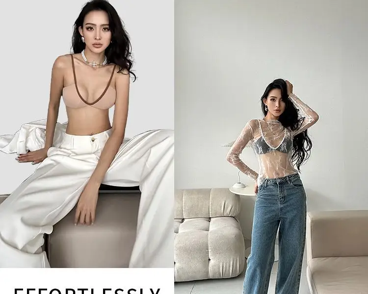 Women's French Style Thin Summer Underwear with Sexy Deep U Back — feature 12