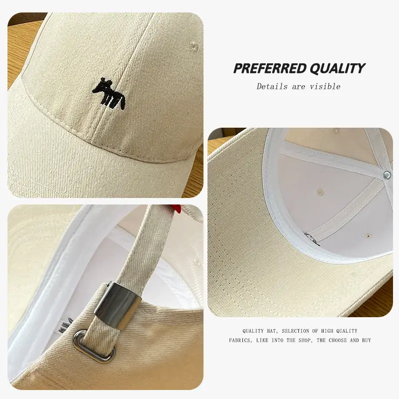 Women's Beige Fox Logo Baseball Cap Spring Autumn Sun Protection - Image 12