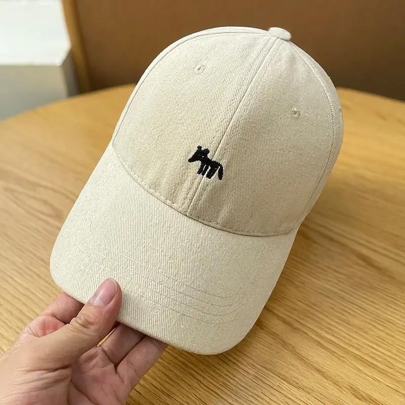 Women's Beige Fox Logo Baseball Cap Spring Autumn Sun Protection - Image 13