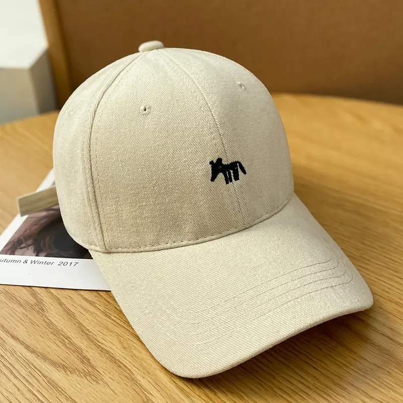 Women's Beige Fox Logo Baseball Cap Spring Autumn Sun Protection - Image 2