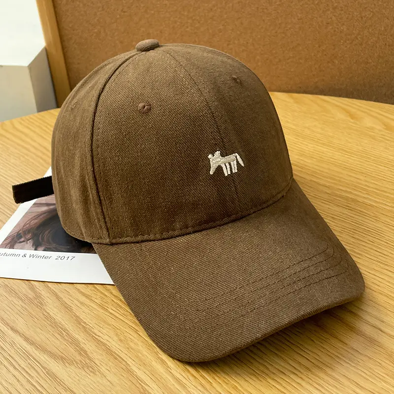 Women's Beige Fox Logo Baseball Cap Spring Autumn Sun Protection - Image 4