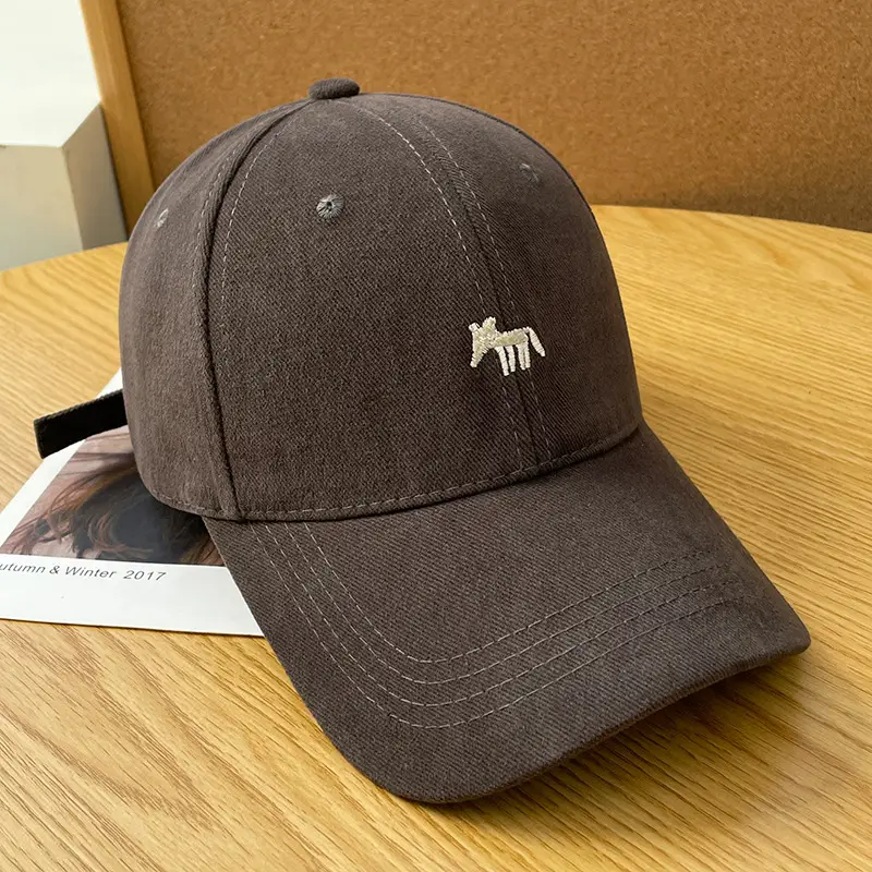 Women's Beige Fox Logo Baseball Cap Spring Autumn Sun Protection - Image 5