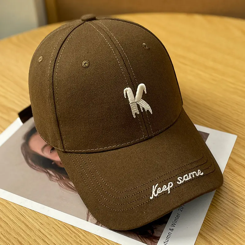 Women's Beige Fox Logo Baseball Cap Spring Autumn Sun Protection - Image 6