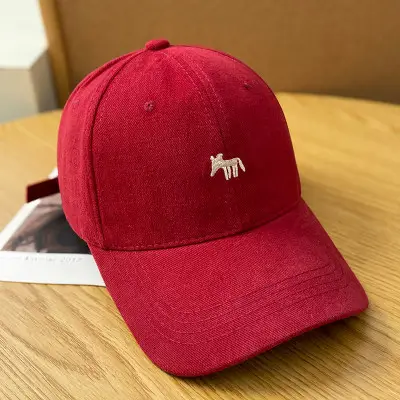 Women's Beige Fox Logo Baseball Cap Spring Autumn Sun Protection - Image 9