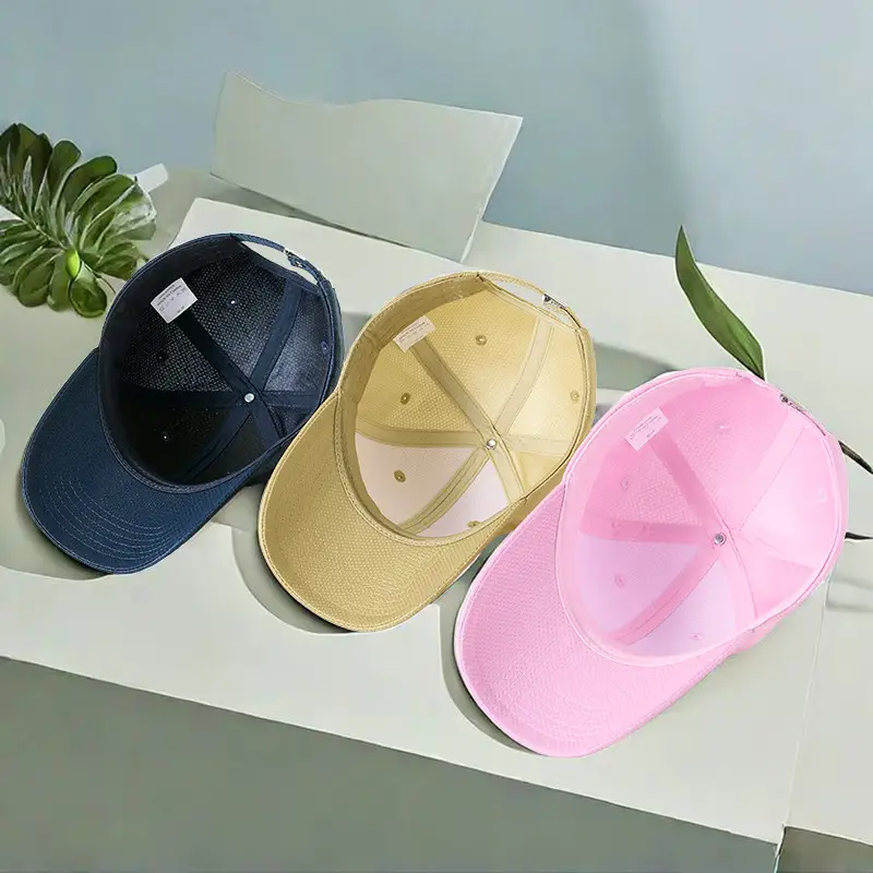 Men's Beige Baseball Cap UV Protection Metal Badge