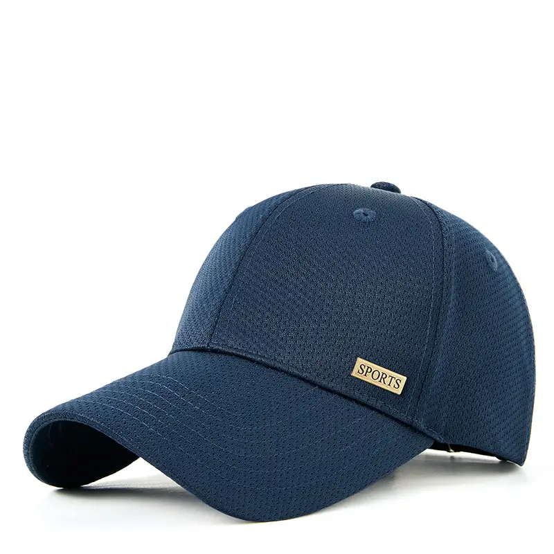 Men's Beige Baseball Cap UV Protection Metal Badge
