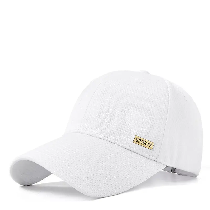 Men's Beige Baseball Cap UV Protection Metal Badge