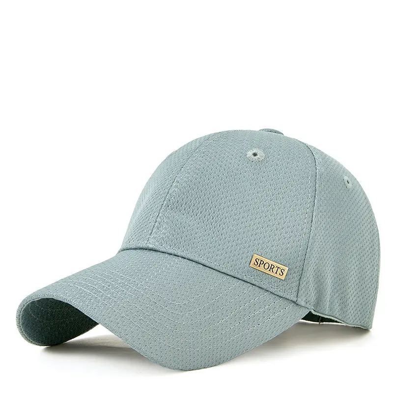 Men's Beige Baseball Cap UV Protection Metal Badge