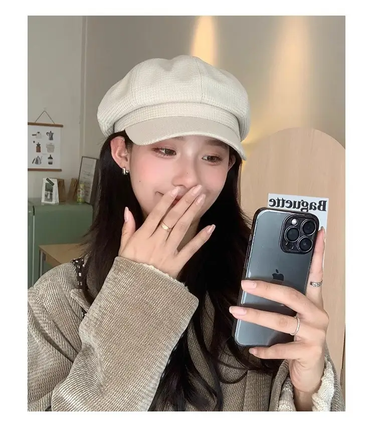 Women's Vintage Newsboy Cap Autumn Winter British Style — feature 22