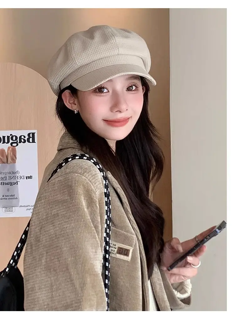 Women's Vintage Newsboy Cap Autumn Winter British Style — feature 23
