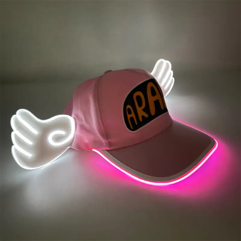 Alalei LED Luminous Cap Angel Wings Neon Light - Image 4