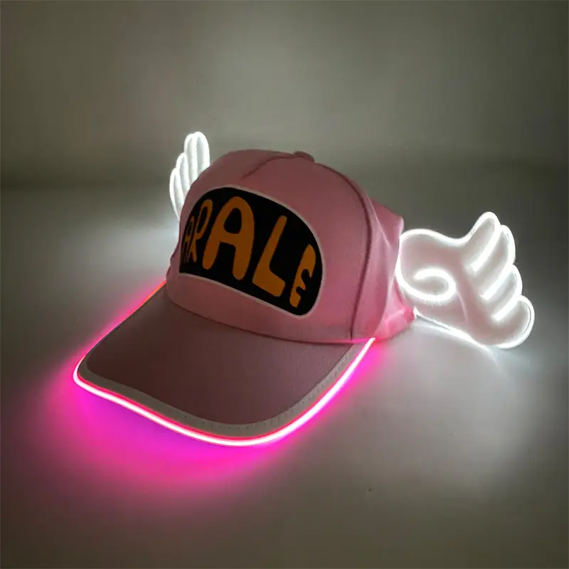 Alalei LED Luminous Cap Angel Wings Neon Light - Image 5