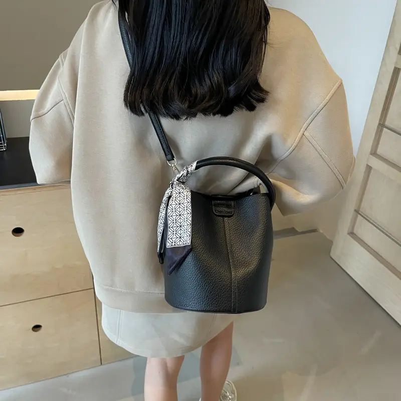 Vintage French Style Brown Shoulder Crossbody Bag