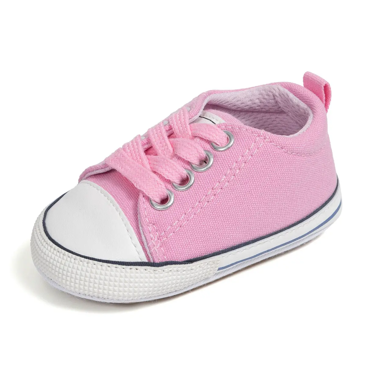 Red Canvas Baby Shoes with White Sole