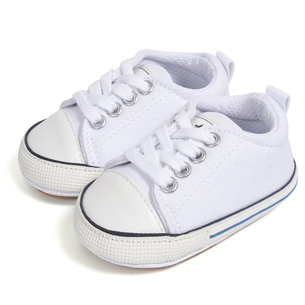 Red Canvas Baby Shoes with White Sole