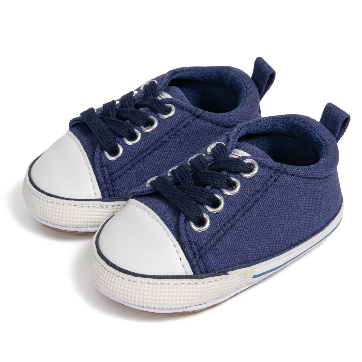 Red Canvas Baby Shoes with White Sole