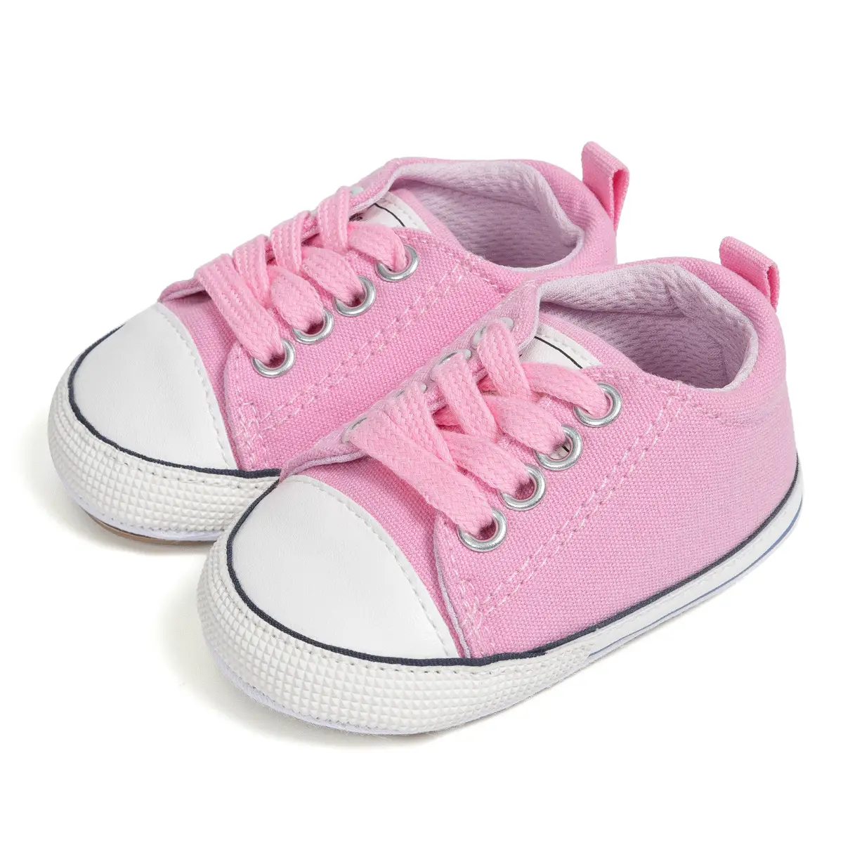 Red Canvas Baby Shoes with White Sole