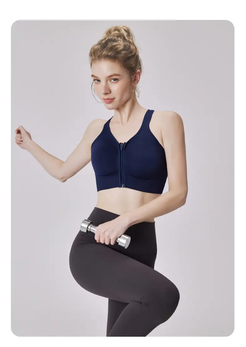 Front Zipper I-Back Sports Bra Medium — feature 17