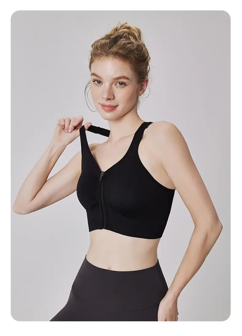Front Zipper I-Back Sports Bra Medium — feature 20