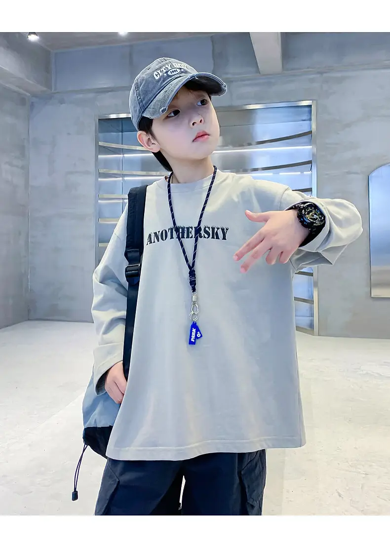 Kids Pure Cotton Long Sleeve T-Shirt Neon Green 2025 — feature 12