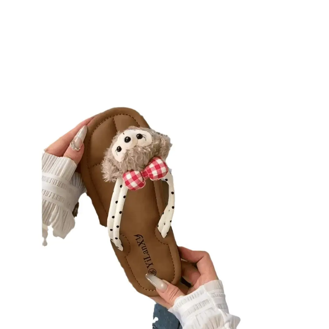 Polka Dot Cute Cartoon Soft Bottom Flip-Flops Women's 2024 Summer Fashion All-match Beach Flat Casual Slippers