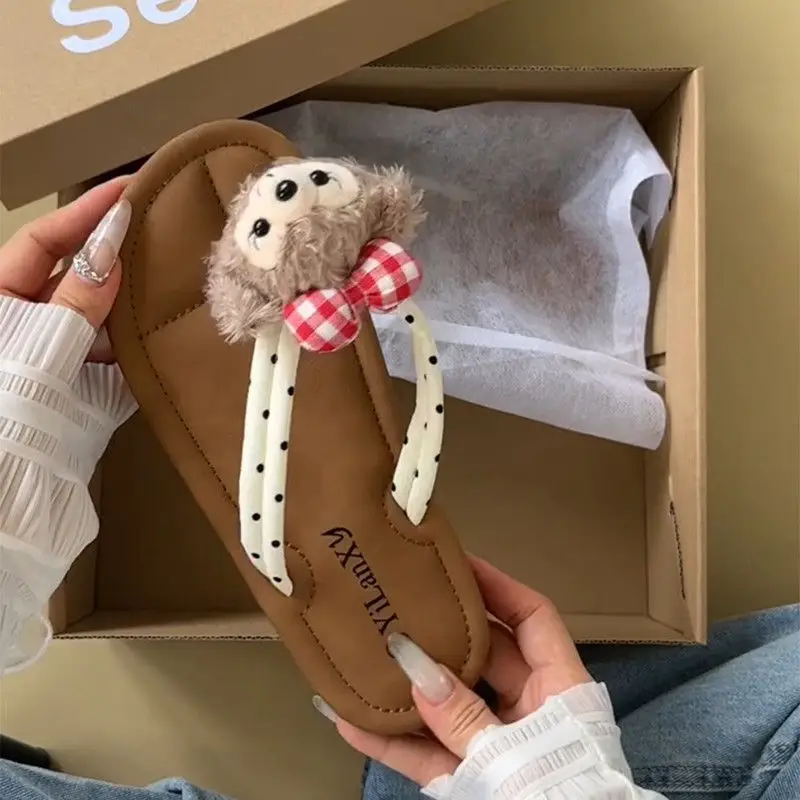 Polka Dot Cute Cartoon Soft Bottom Flip-Flops Women's 2024 Summer Fashion All-match Beach Flat Casual Slippers — feature 3