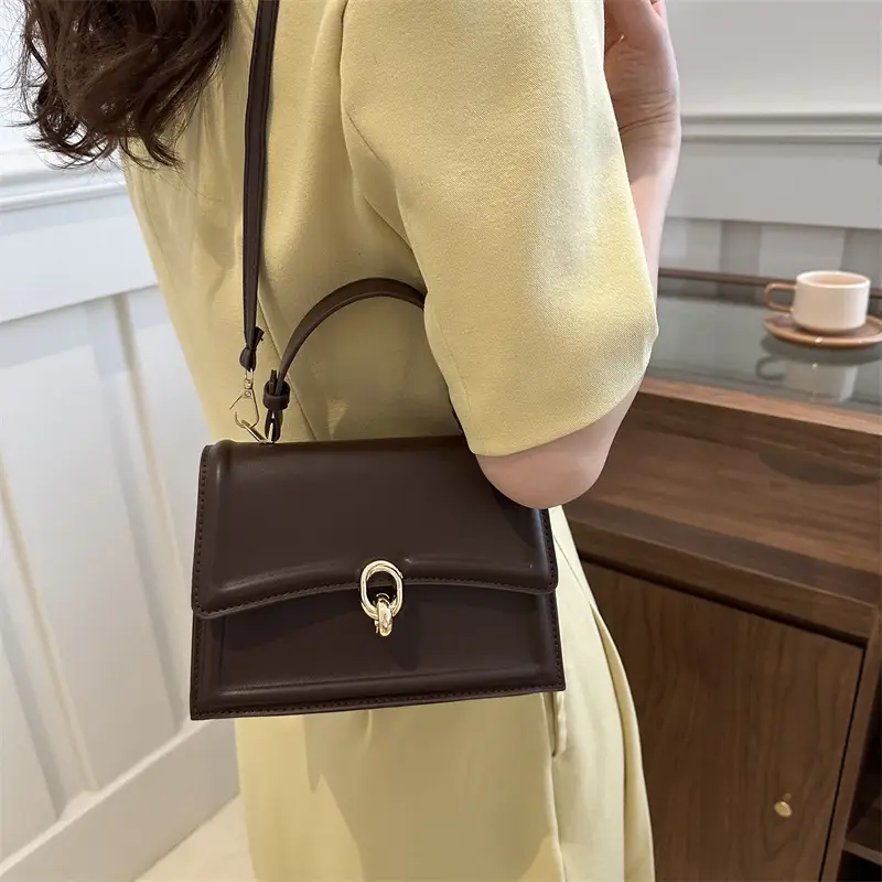 Vintage Women's Square Bag Beige Shoulder Crossbody - Image 6