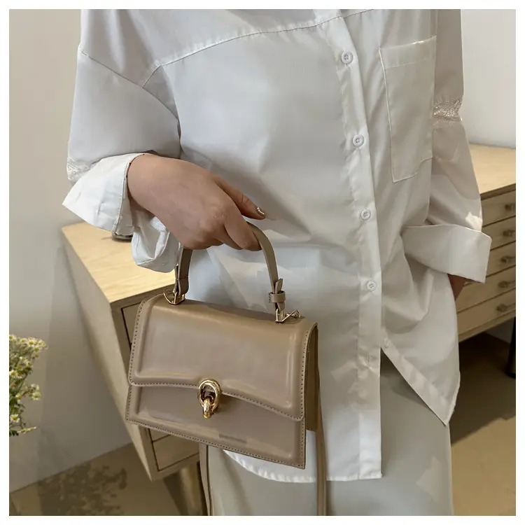 Vintage Women's Square Bag Beige Shoulder Crossbody — feature 17