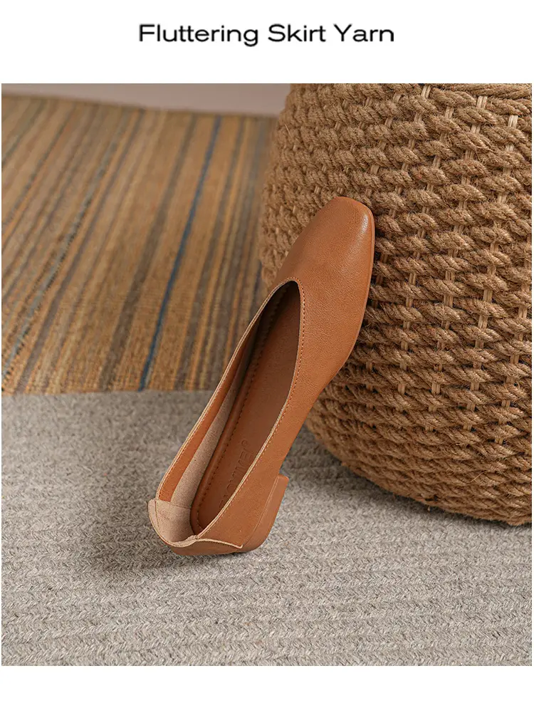 Soft Bottom New Style Comfortable Breathable Low Heeled Square Head Shallow Mouth Single-layer Shoes Women's Soft Cotton Flat Foot-free Milk Shoes for Work — feature 16